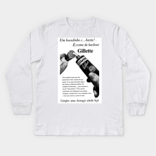 Gillette - Vintage Portuguese Advertising 1958 Kids Long Sleeve T-Shirt